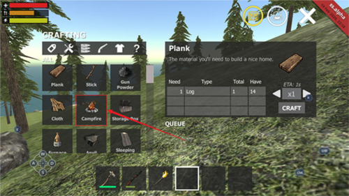 野外生存模拟器汉化版怎样搭建营火图片3