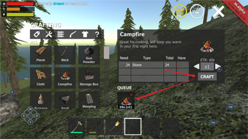 野外生存模拟器汉化版怎样搭建营火图片6