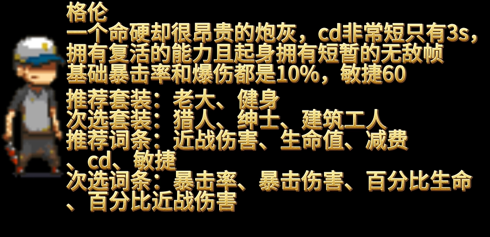 格伦角色展示